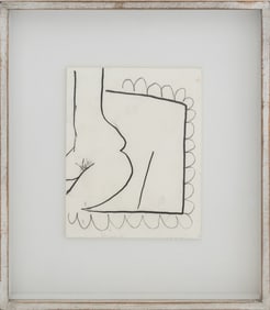 Roger Hilton Seated Female Nude Charcoal on Paper