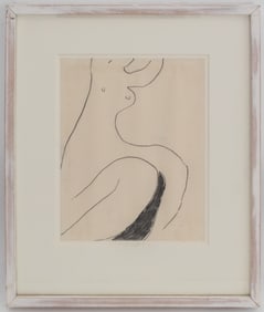 Roger Hilton Seated Female Nude Charcoal on Paper