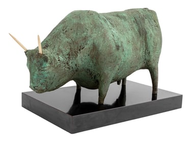 Immi Storrs Patinated Bronze Bull Sculpture