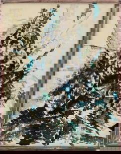 Robert Goodnough "No. 5 Abstract Figure" Oil: Robert Goodnough (American, 1917-2010), "No. 5 Abstract Figure", Oil on Canvas, signed lower left, signed and titled verso, silvered wood frame. Image: 27.25" H x 21.25" W; frame: 28.25" H x 22.25" W.