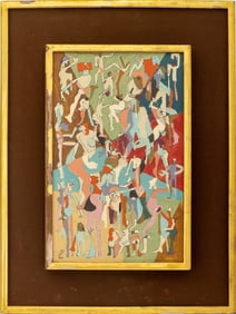 Francis Littna "Scene From Life" Oil on Canvas