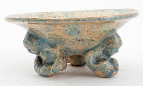 Chinese Clair de Lune Glazed Figural Ceramic Bowl