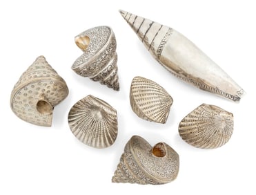 Cambodian 900 Silver Shell Boxes & Ornaments, 7
