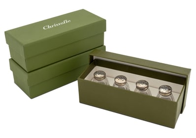 Christofle Sterling & Glass Salt Shakers, 12