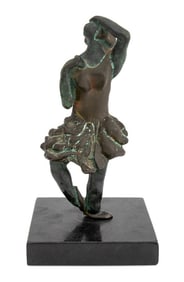 Illegibly Signed Ballerina Bronze Sculpture, 1988