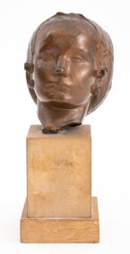 Renaissance Revival Bronze Female Bust Sculpture