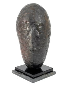 Louis Mendez Head of Man Stoneware Sculpture