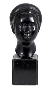Nguyen Thanh Le Head of a Woman Patinated Bronze