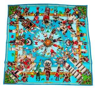 Hermes "Kachinas" Silk Scarf