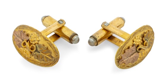 Black Hills Gold 10K Tri-Color Gold Cufflinks
