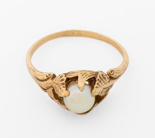 10K Yellow Cultured Gold Pearl Ring