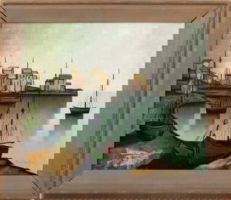 Ariel Ben-Dor "Costa con Veleros" Oil on Canvas