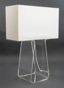 Pablo "Tube Top" Clear Lucite Table Lamp