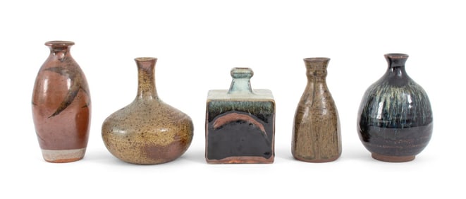 Japanese Glazed Pottery Vessels, 5