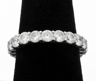 14K White Gold Eternity Band