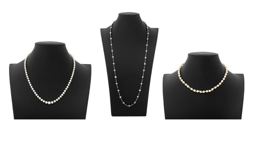 Bead Necklaces with 14K Gold Clasps, 3
