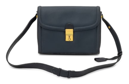 Gucci Navy Blue Leather Handbag