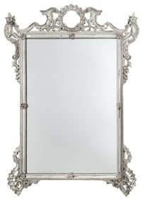 Venetian Baroque Style Silvered Wood Mirror