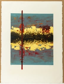 Russell Baker Abstract Hand-Embellished Lithograph