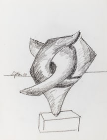 Seymour Lipton Sculpture Study Sketch, 1980