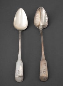 George III Sterling Silver Rat Tail Spoons, 2