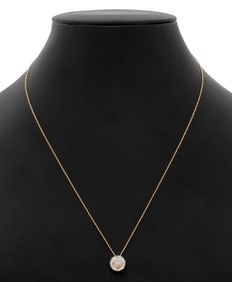 10K Yellow Gold Diamond Cluster Pendant Necklace
