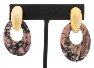 14K Gold Filled Rhodonite Drop Earrings