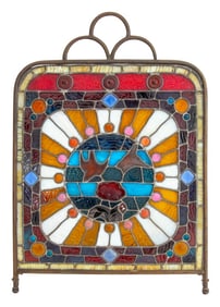 Arts and Crafts Stained Glass Firescreen