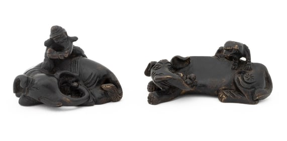 Chinese Patinated Bronzes of Mythical Beasts, 2