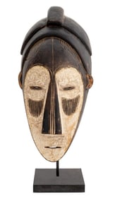 Fang Ngil Carved Wood and Clay Mask
