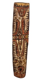 Papua New Guinea Sepik River Carved Wood Shield