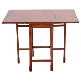 Arts & Crafts Style Mahogany Drop Leaf Side Table