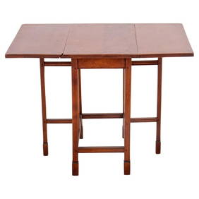 Arts & Crafts Style Mahogany Drop Leaf Side Table (1 of 9)