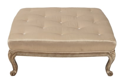 Louis XV Style Large Silvered Wood Ottoman