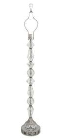 Hollywood Regency Cut Glass and Chrome Floor Lamp