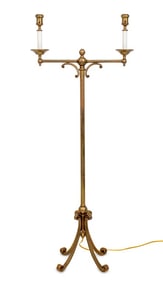 Visual Comfort & Co. Brass Two-Light Floor Lamp