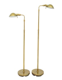 Ralph Lauren Brass "Fairfield" Floor Lamps, Pair