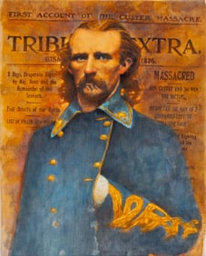 Glenn Anderson "Custer Massacre Notice" Oil