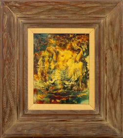 Stan Burns "Narcissa" Oil on Masonite