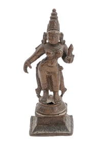 Indian Standing Parvati Bronze Sculpture