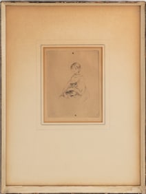 Berthe Morisot "Jeune Fille au Chat" Drypoint