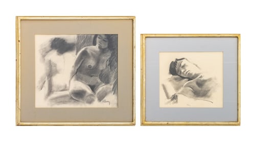 John Metheany Nude Figures Charcoal & Graphite, 2