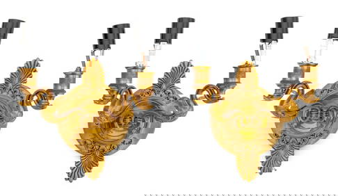 French Empire Style Gilt Brass Griffin Sconces, Pr (1 of 4)