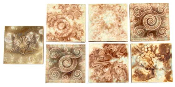Foliate Encaustic Ceramic Tiles, 7