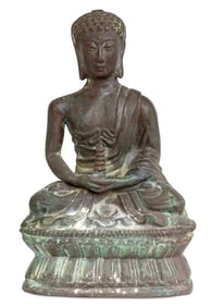 Sino-Tibetan Patinated Bronze Buddha