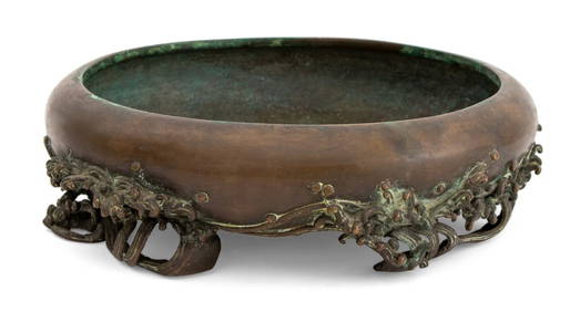 Japanese Bronze Suiban with Wave Form Base (1 of 6)