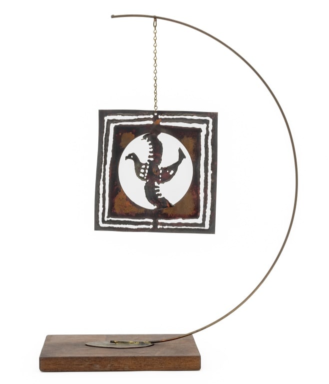 Brutalist Brass Bird Articulated Sculpture (1 of 7)