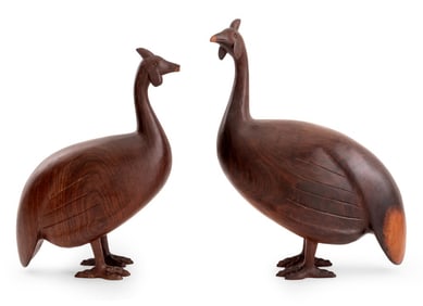 Ari Juliao Carved Hardwood Bird Sculptures, 2