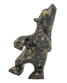Mosesee Pootoogook Dancing Bear Stone Sculpture