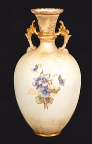 Turn Teplitz Bohemia Porcelain Two Handle Vase